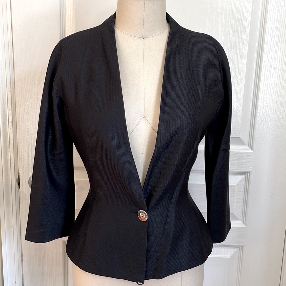 Emanuel Ungaro Women’s Silk Jacket, Black Size 36